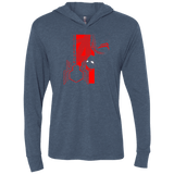 T-Shirts Indigo / X-Small Spiderman Profile Triblend Long Sleeve Hoodie Tee