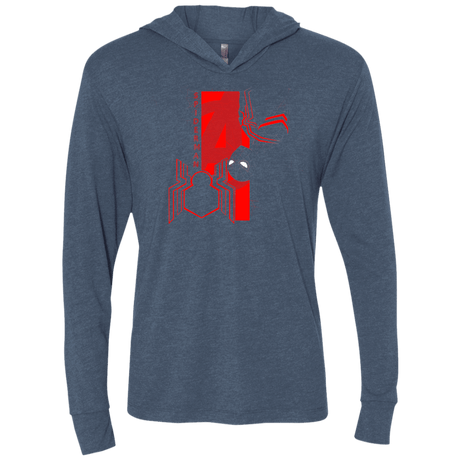 T-Shirts Indigo / X-Small Spiderman Profile Triblend Long Sleeve Hoodie Tee