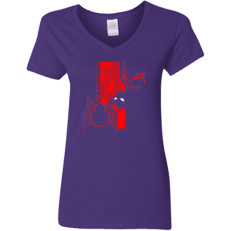 T-Shirts Purple / S Spiderman Profile Women's V-Neck T-Shirt