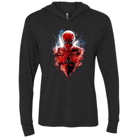 T-Shirts Vintage Black / X-Small Spiderman Triblend Long Sleeve Hoodie Tee