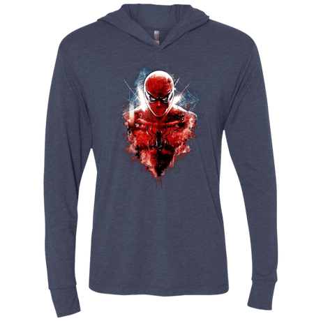 T-Shirts Vintage Navy / X-Small Spiderman Triblend Long Sleeve Hoodie Tee