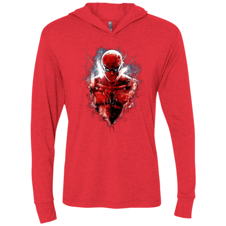 T-Shirts Vintage Red / X-Small Spiderman Triblend Long Sleeve Hoodie Tee