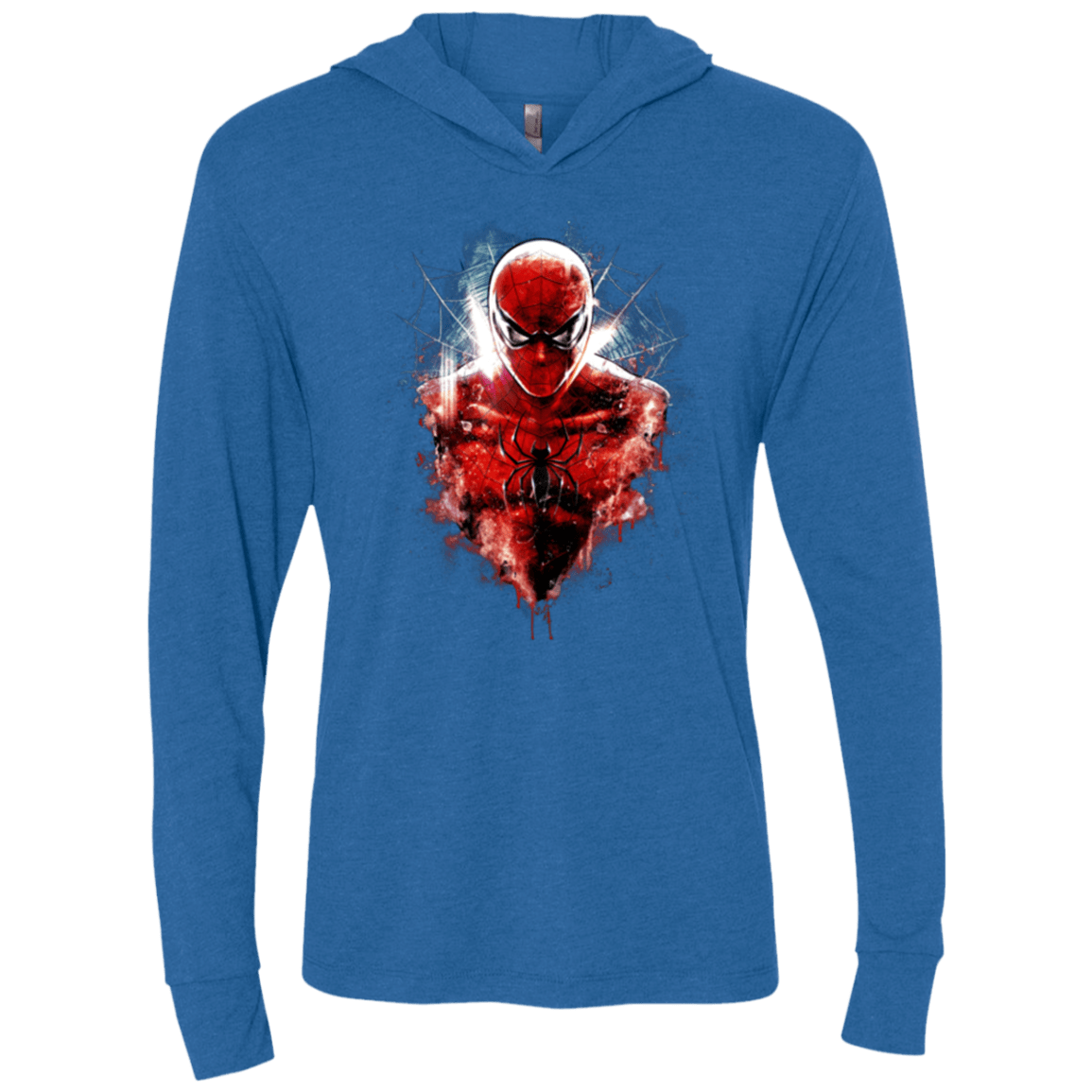 T-Shirts Vintage Royal / X-Small Spiderman Triblend Long Sleeve Hoodie Tee