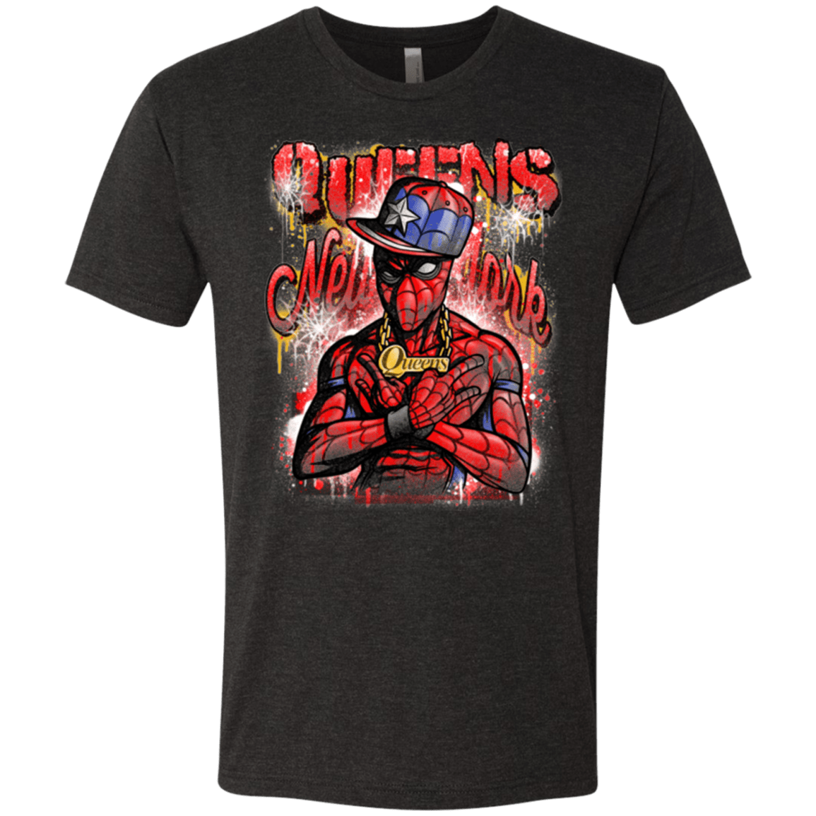 T-Shirts Vintage Black / Small Spidey Queens Men's Triblend T-Shirt