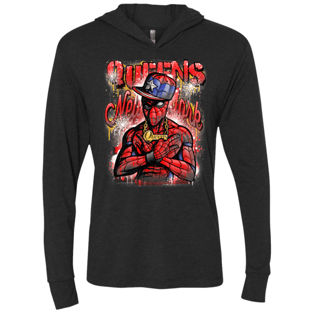 T-Shirts Vintage Black / X-Small Spidey Queens Triblend Long Sleeve Hoodie Tee