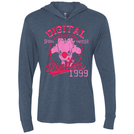 T-Shirts Indigo / X-Small Spiral Twister Triblend Long Sleeve Hoodie Tee