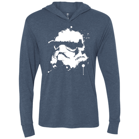 T-Shirts Indigo / X-Small Splatted Helmet Triblend Long Sleeve Hoodie Tee