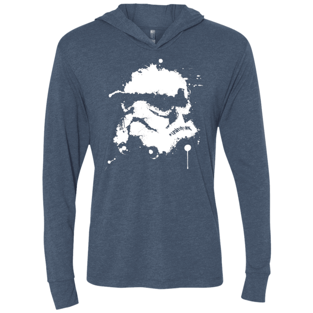 T-Shirts Indigo / X-Small Splatted Helmet Triblend Long Sleeve Hoodie Tee