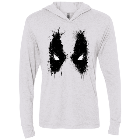 T-Shirts Heather White / X-Small Splatted Merc Triblend Long Sleeve Hoodie Tee