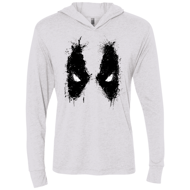 T-Shirts Heather White / X-Small Splatted Merc Triblend Long Sleeve Hoodie Tee