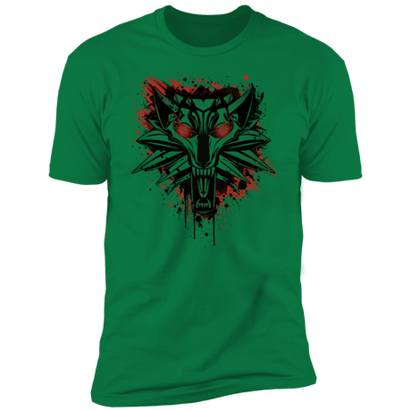 T-Shirts Kelly Green / S Splatter White Wolf Men's Premium T-Shirt