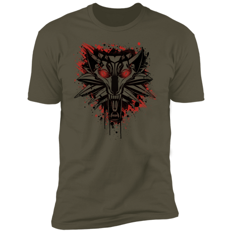 T-Shirts Military Green / S Splatter White Wolf Men's Premium T-Shirt