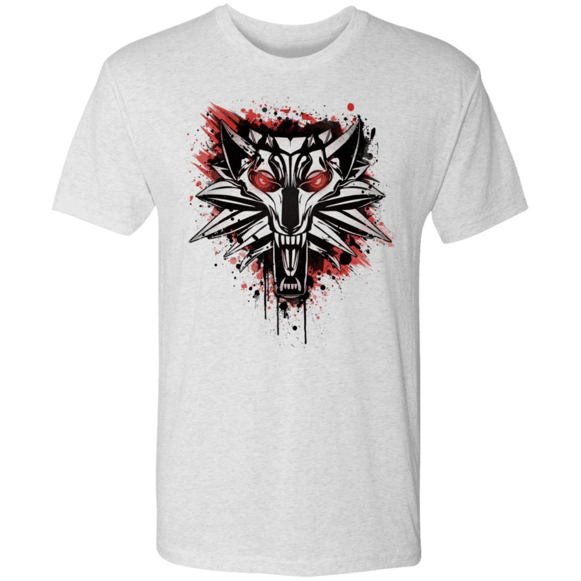 T-Shirts Heather White / S Splatter White Wolf Men's Triblend T-Shirt