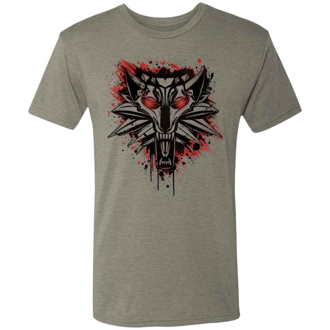 T-Shirts Venetian Grey / S Splatter White Wolf Men's Triblend T-Shirt