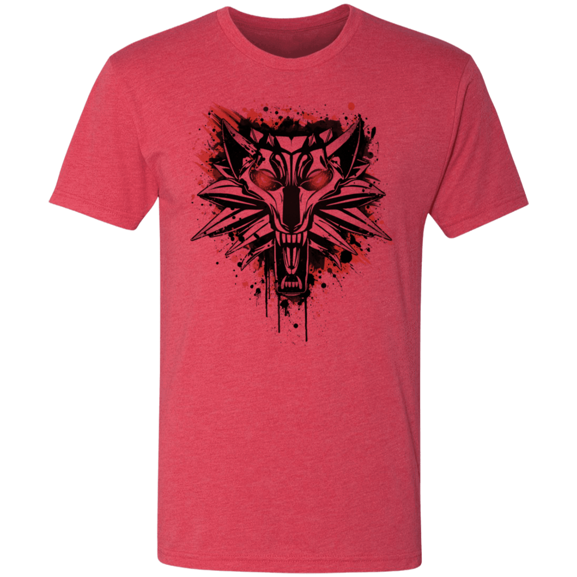 T-Shirts Vintage Red / S Splatter White Wolf Men's Triblend T-Shirt