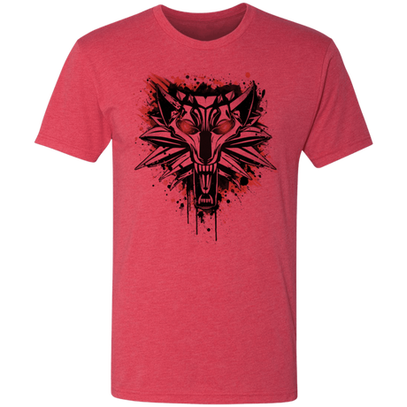 T-Shirts Vintage Red / S Splatter White Wolf Men's Triblend T-Shirt