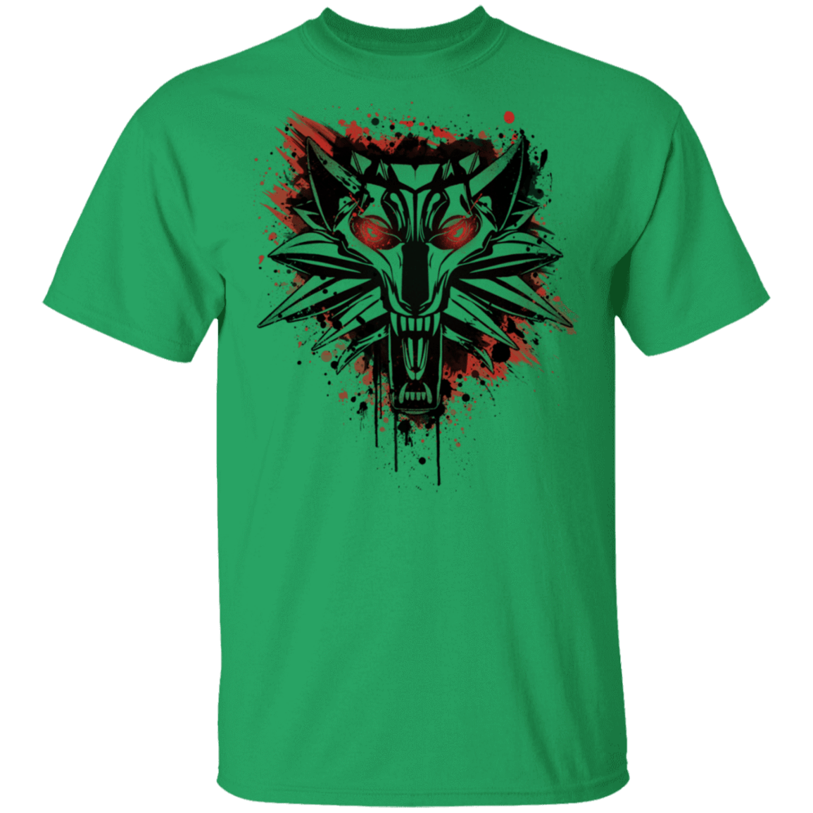 T-Shirts Irish Green / S Splatter White Wolf T-Shirt