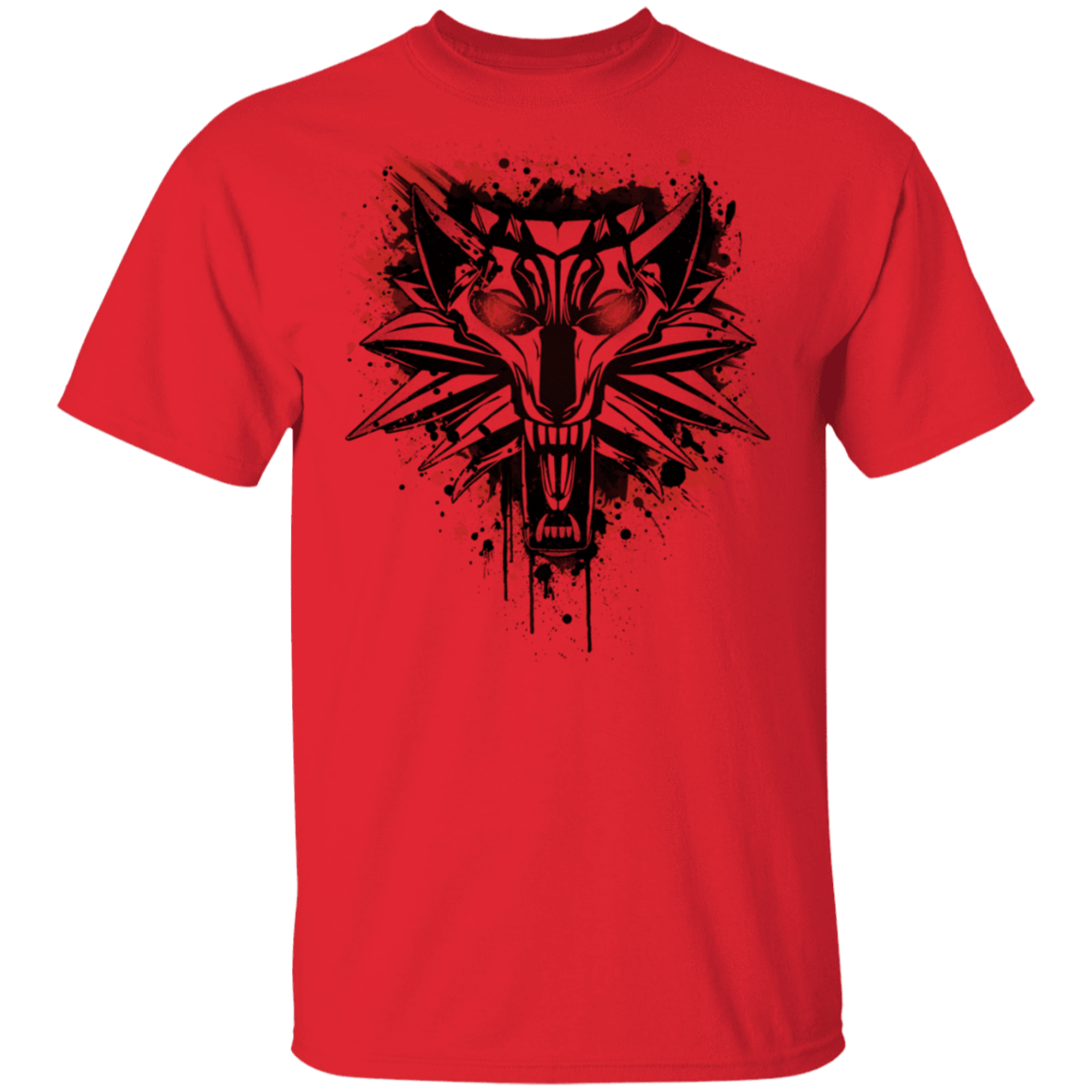T-Shirts Red / S Splatter White Wolf T-Shirt