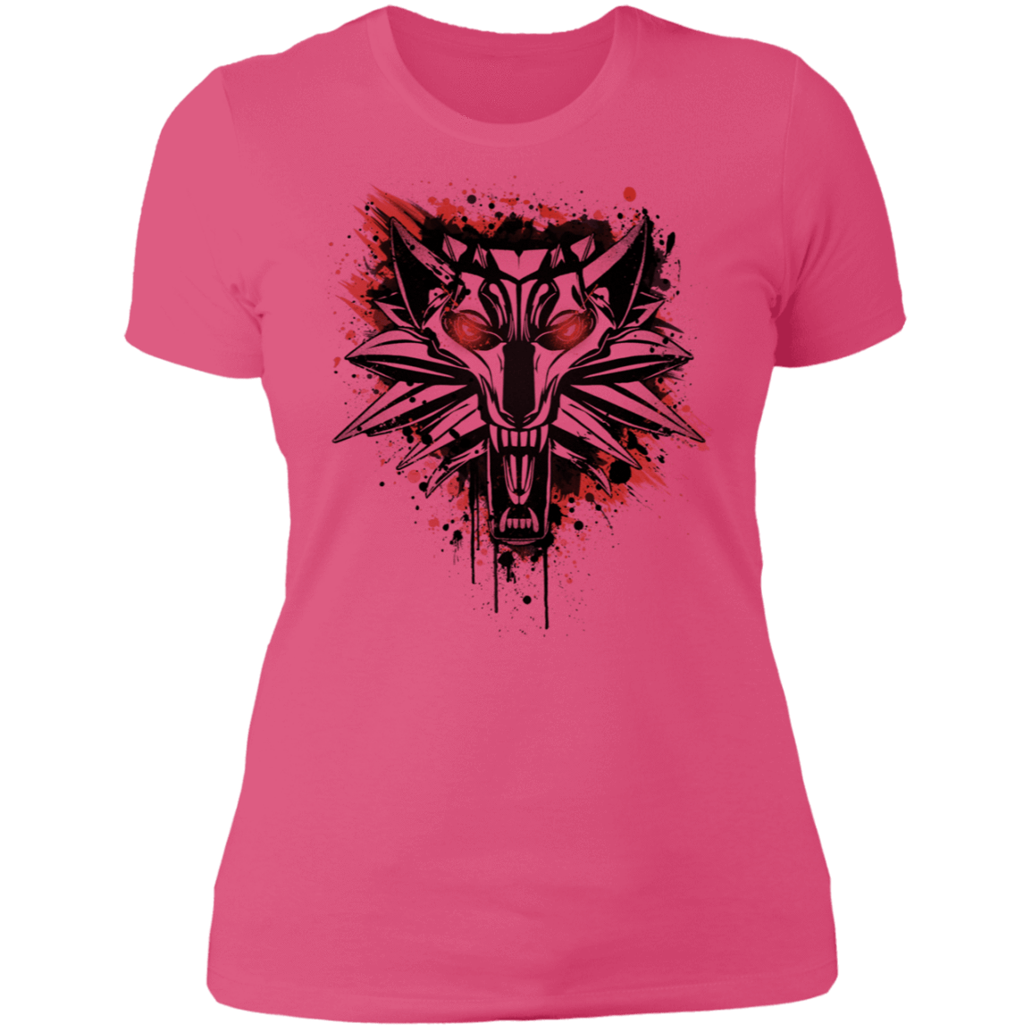 T-Shirts Hot Pink / S Splatter White Wolf Women's Premium T-Shirt