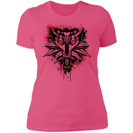 T-Shirts Hot Pink / S Splatter White Wolf Women's Premium T-Shirt