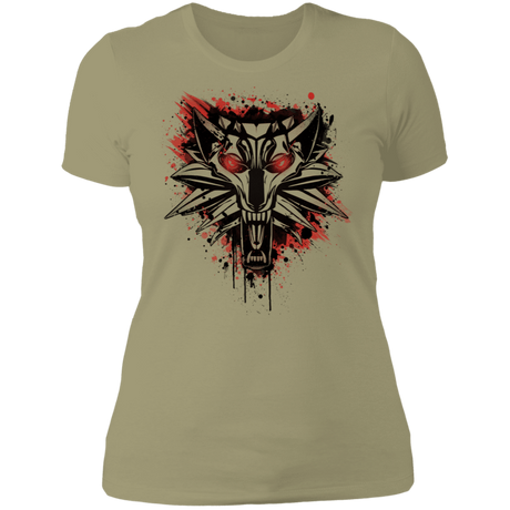 T-Shirts Light Olive / S Splatter White Wolf Women's Premium T-Shirt