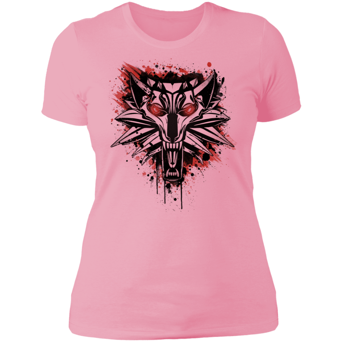 T-Shirts Light Pink / S Splatter White Wolf Women's Premium T-Shirt
