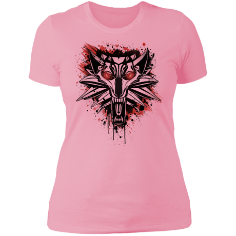 T-Shirts Light Pink / S Splatter White Wolf Women's Premium T-Shirt