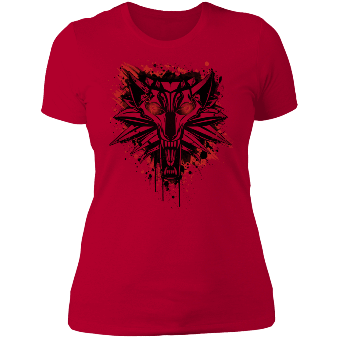 T-Shirts Red / S Splatter White Wolf Women's Premium T-Shirt