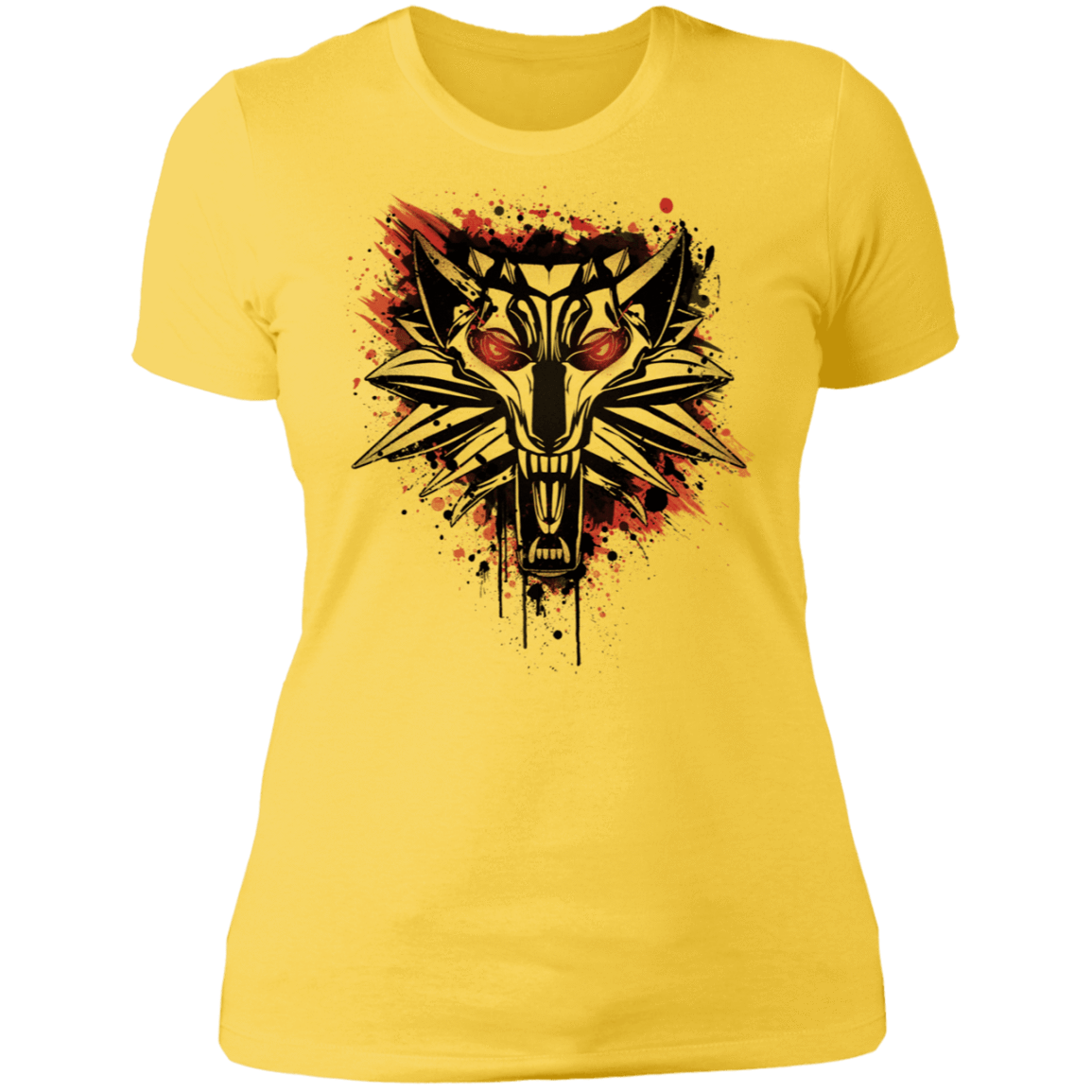 T-Shirts Vibrant Yellow / S Splatter White Wolf Women's Premium T-Shirt