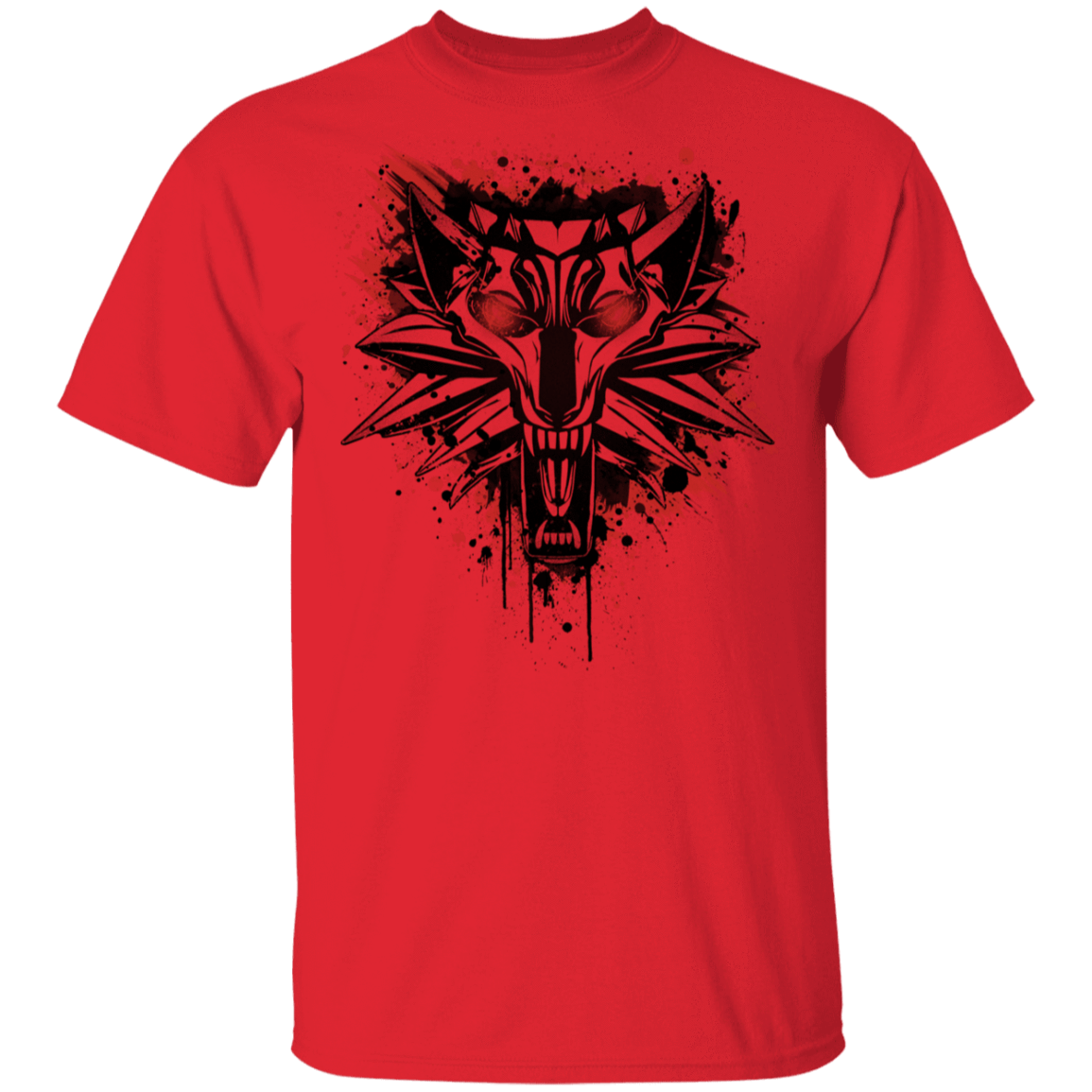 T-Shirts Red / YXS Splatter White Wolf Youth T-Shirt