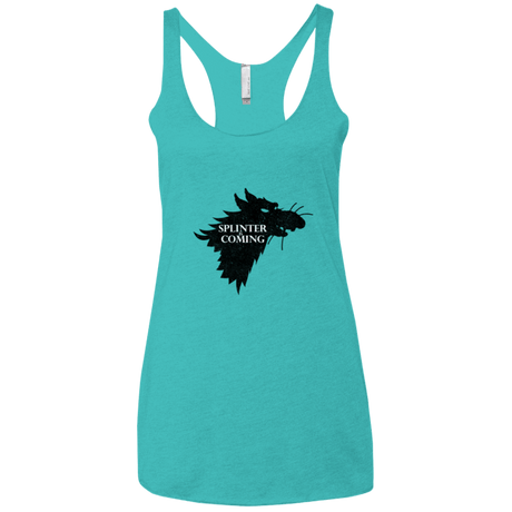 T-Shirts Tahiti Blue / X-Small Splinter is Coming Women's Triblend Racerback Tank