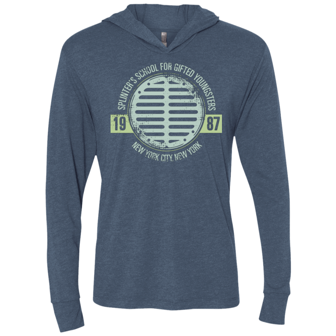 T-Shirts Indigo / X-Small Splinters School Triblend Long Sleeve Hoodie Tee