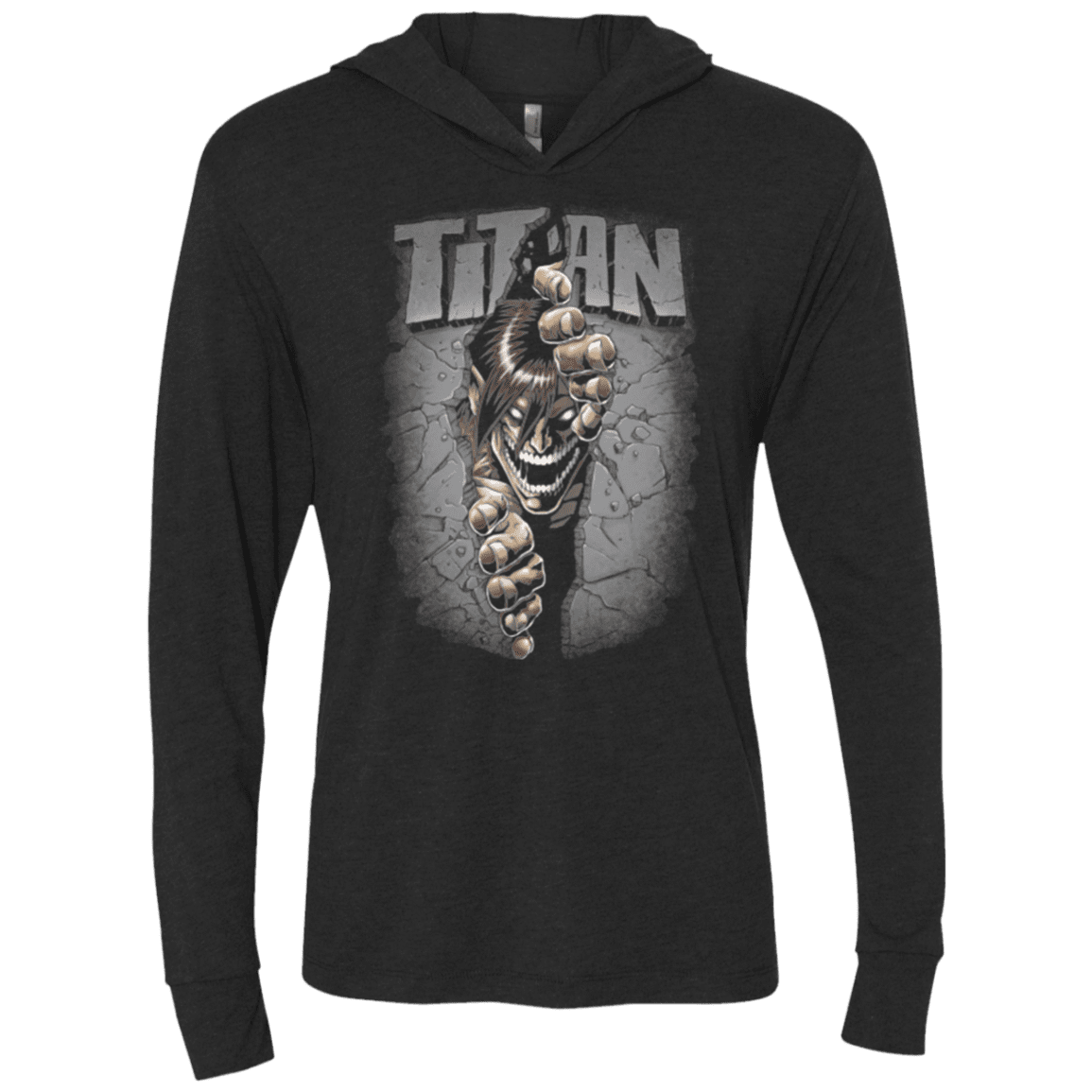 T-Shirts Vintage Black / X-Small Split Titan Triblend Long Sleeve Hoodie Tee