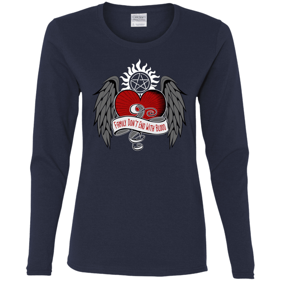 T-Shirts Navy / S SPN Tattoo Women's Long Sleeve T-Shirt