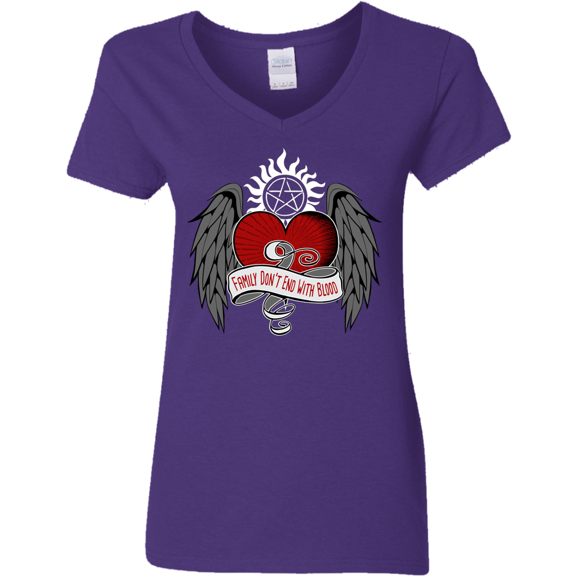 T-Shirts Purple / S SPN Tattoo Women's V-Neck T-Shirt