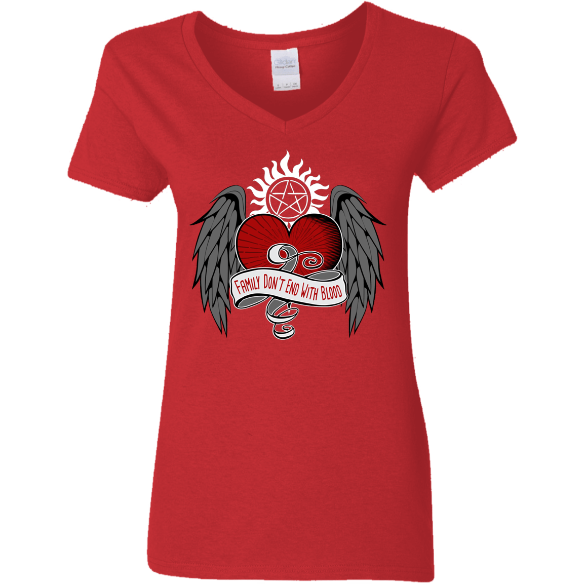 T-Shirts Red / S SPN Tattoo Women's V-Neck T-Shirt