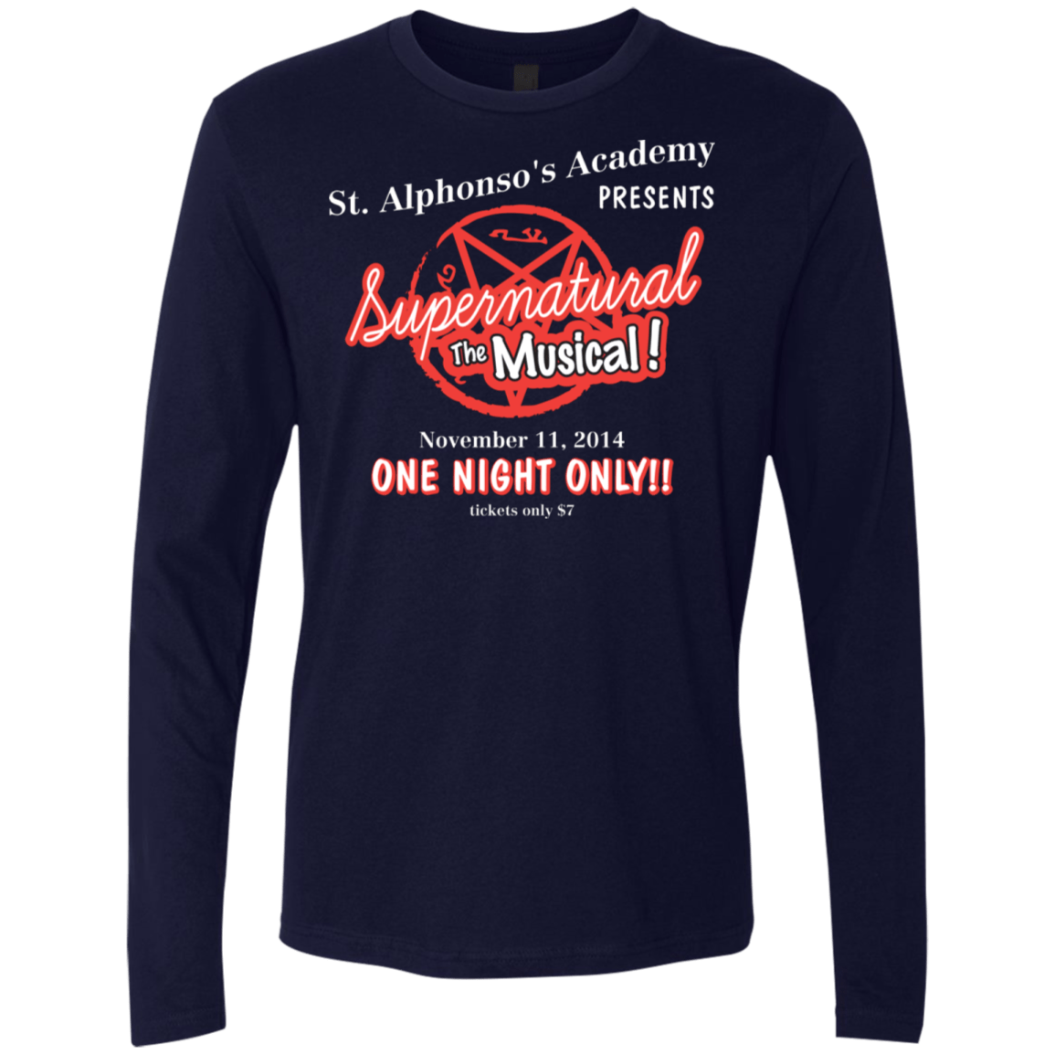 T-Shirts Midnight Navy / S SPN The Musical Men's Premium Long Sleeve