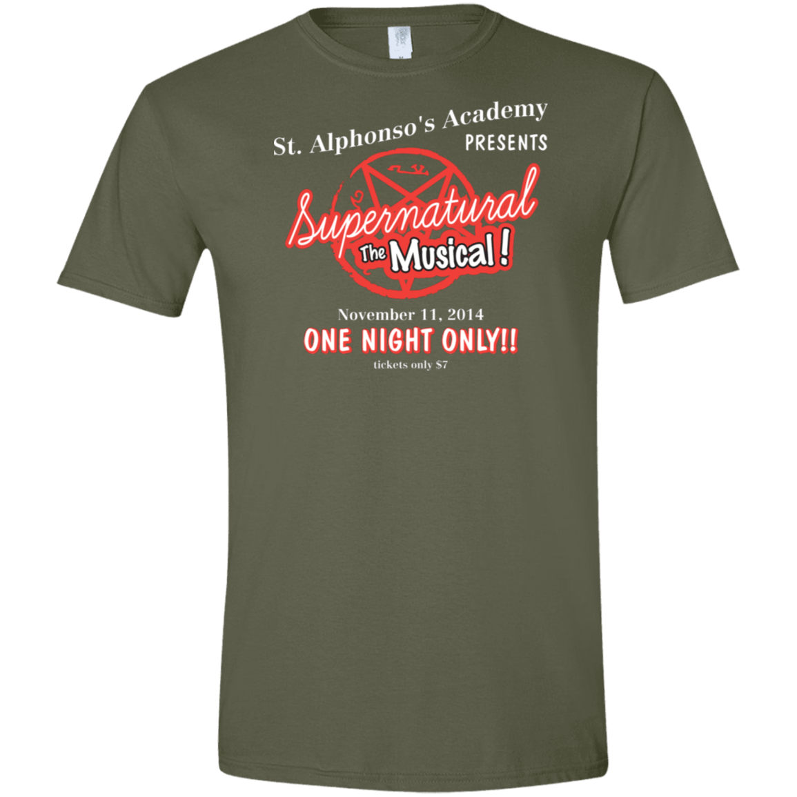 T-Shirts Military Green / S SPN The Musical Men's Semi-Fitted Softstyle