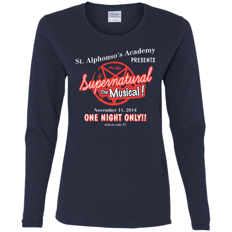 T-Shirts Navy / S SPN The Musical Women's Long Sleeve T-Shirt