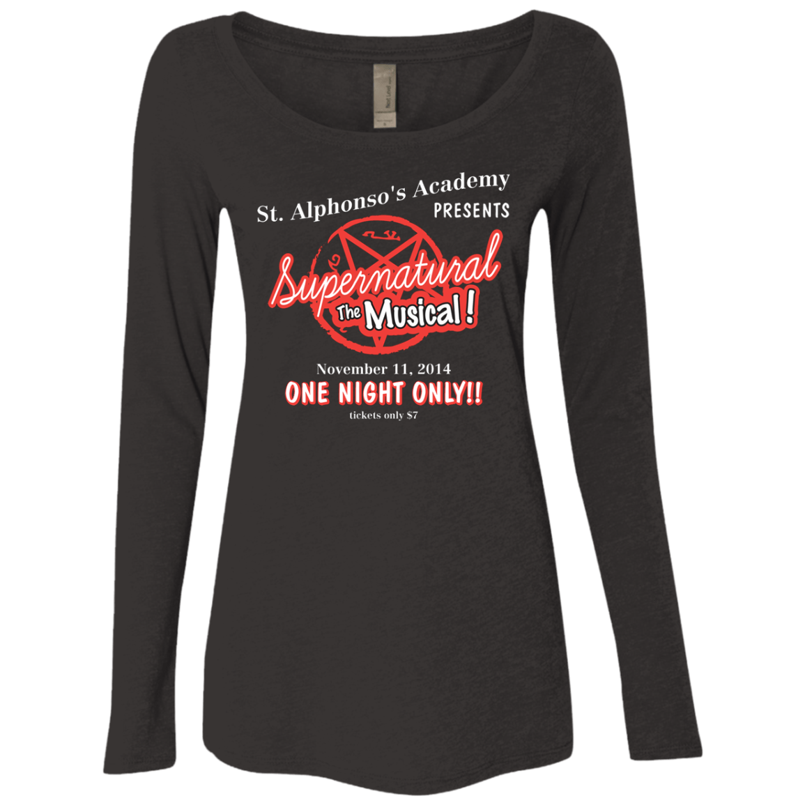 T-Shirts Vintage Black / S SPN The Musical Women's Triblend Long Sleeve Shirt