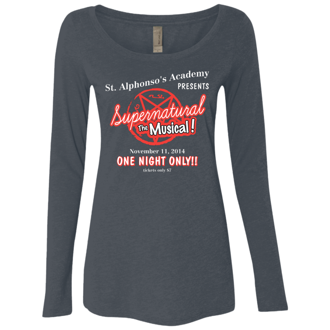 T-Shirts Vintage Navy / S SPN The Musical Women's Triblend Long Sleeve Shirt