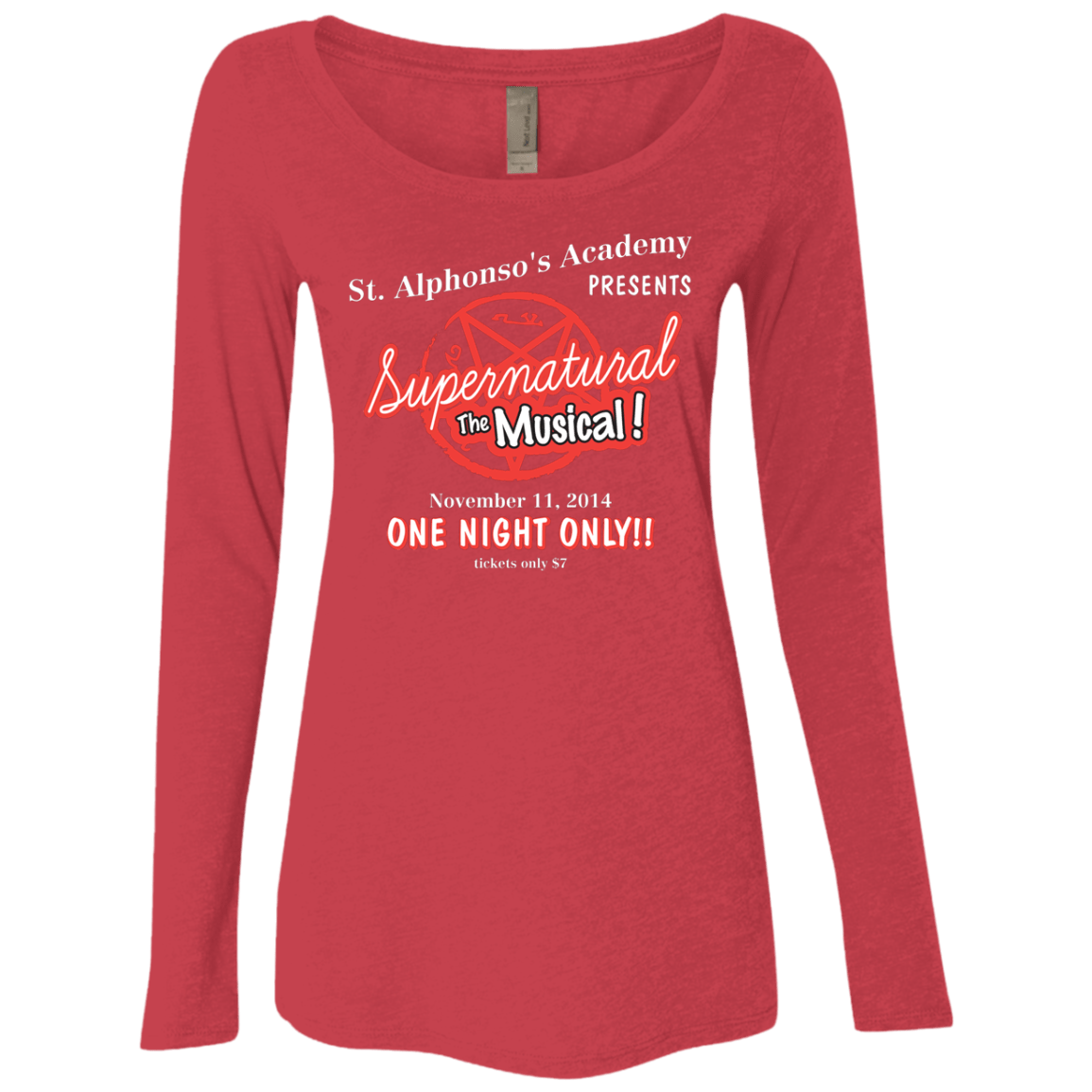 T-Shirts Vintage Red / S SPN The Musical Women's Triblend Long Sleeve Shirt