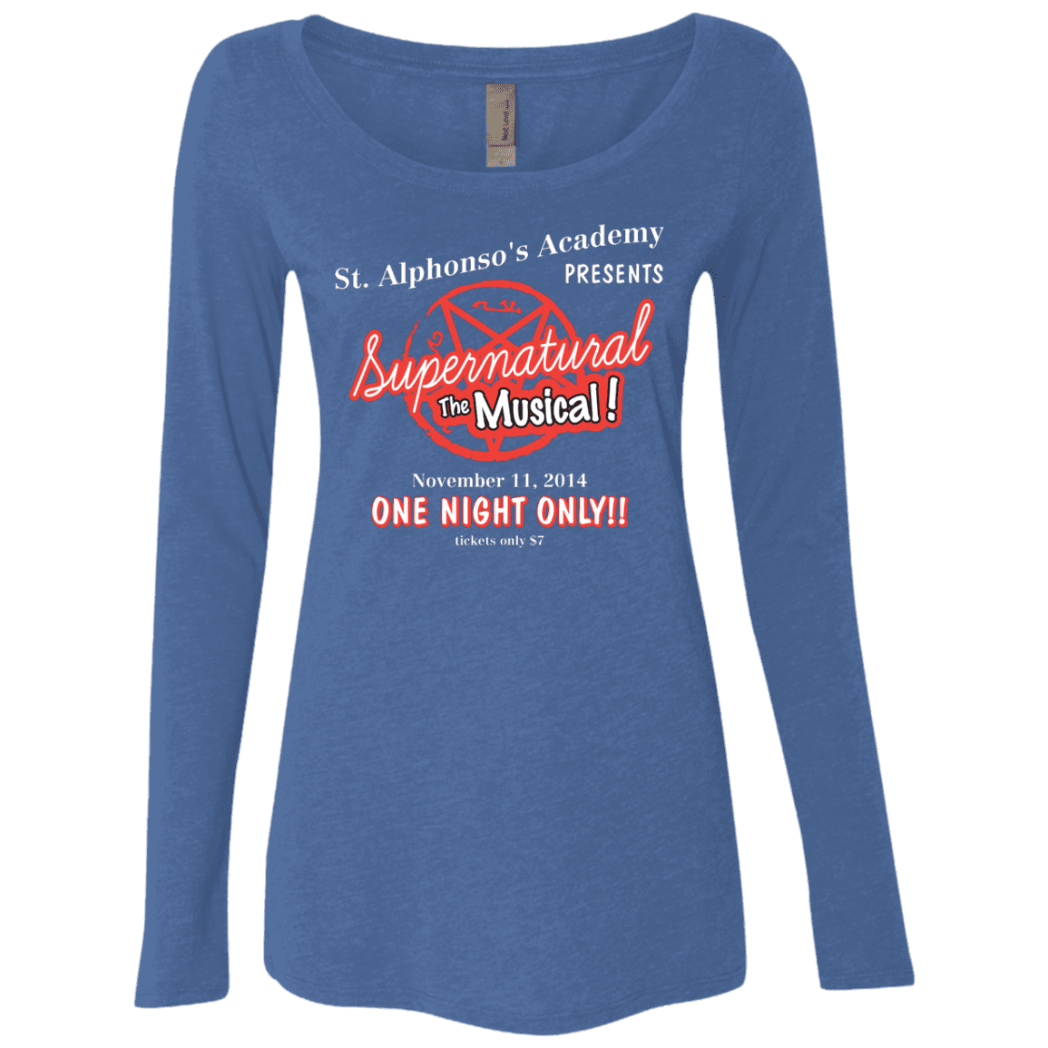 T-Shirts Vintage Royal / S SPN The Musical Women's Triblend Long Sleeve Shirt