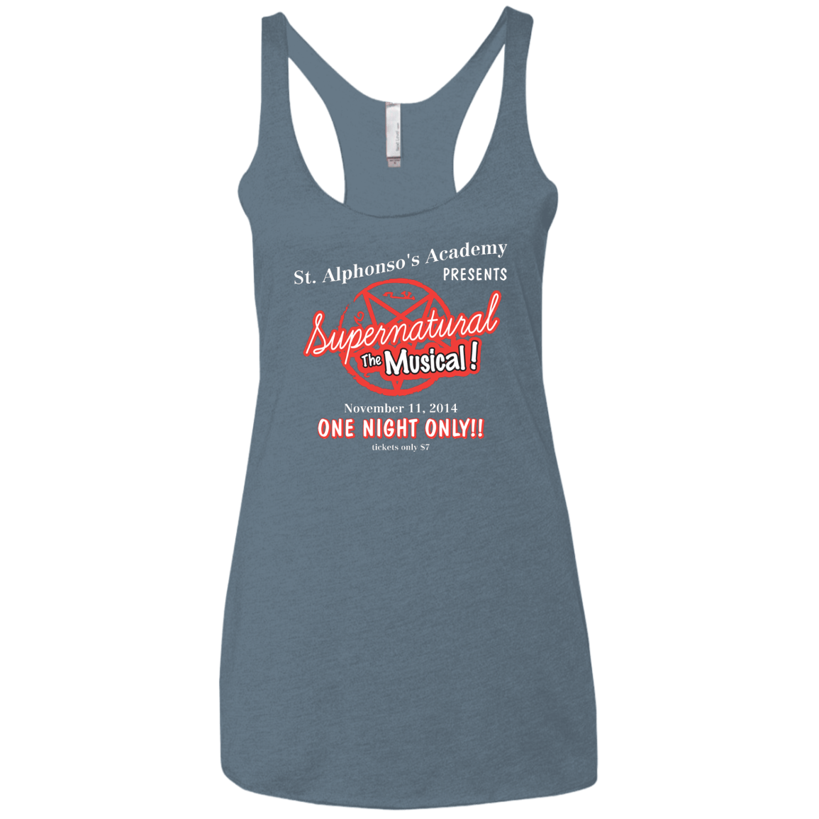 T-Shirts Indigo / X-Small SPN The Musical Women's Triblend Racerback Tank
