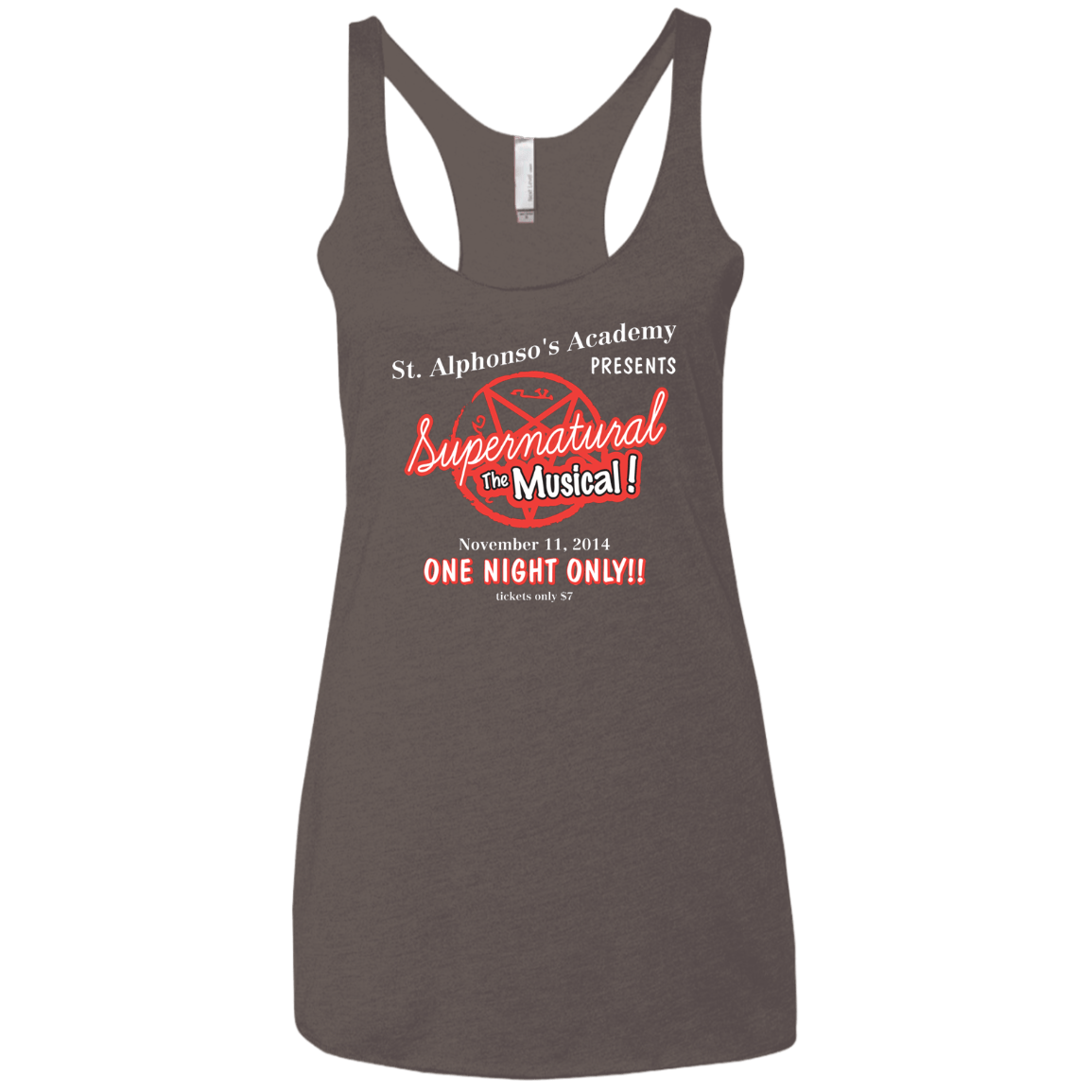 T-Shirts Macchiato / X-Small SPN The Musical Women's Triblend Racerback Tank