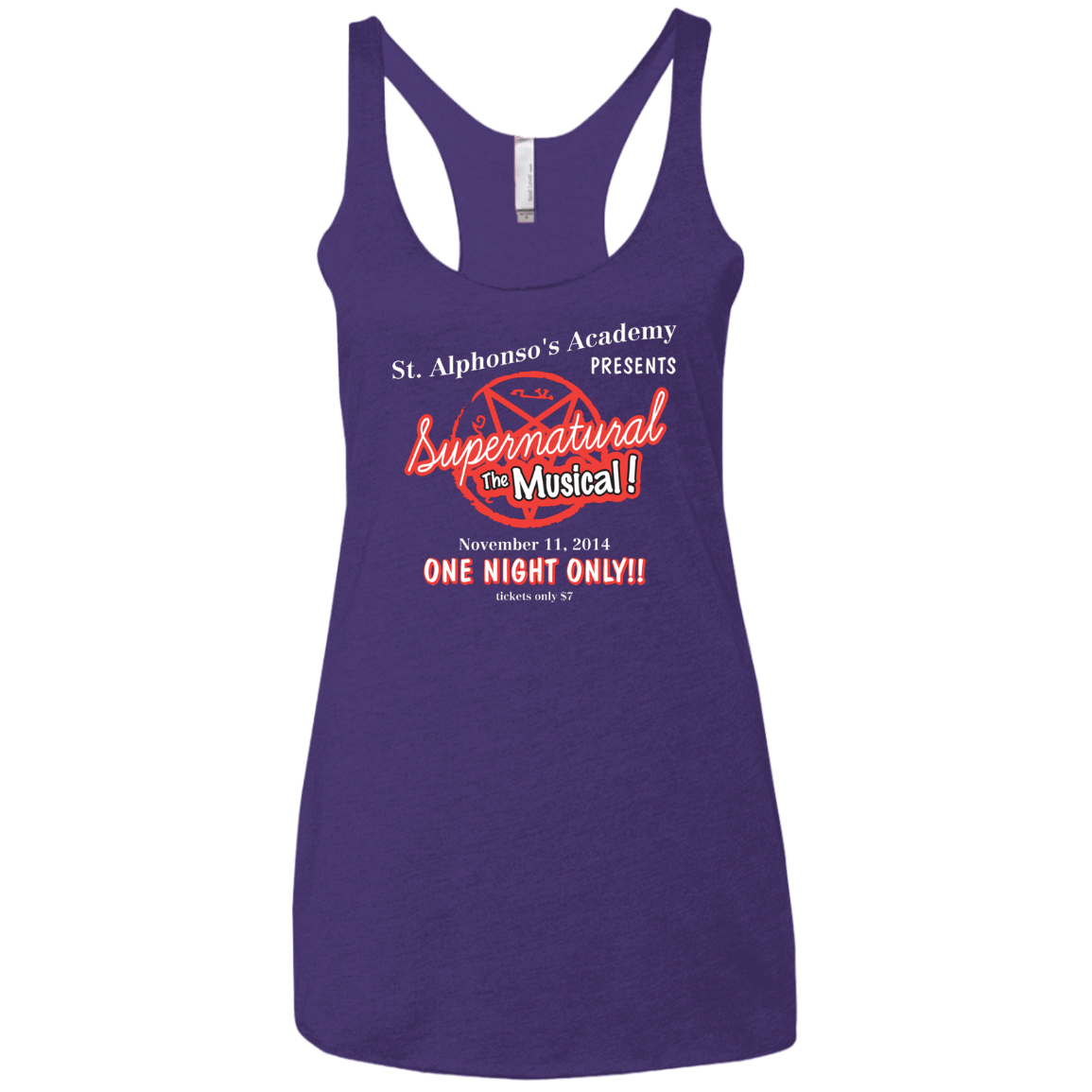 T-Shirts Purple Rush / X-Small SPN The Musical Women's Triblend Racerback Tank