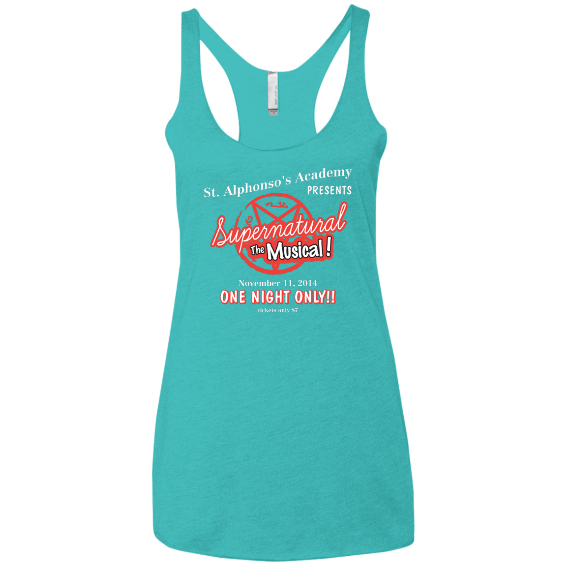 T-Shirts Tahiti Blue / X-Small SPN The Musical Women's Triblend Racerback Tank
