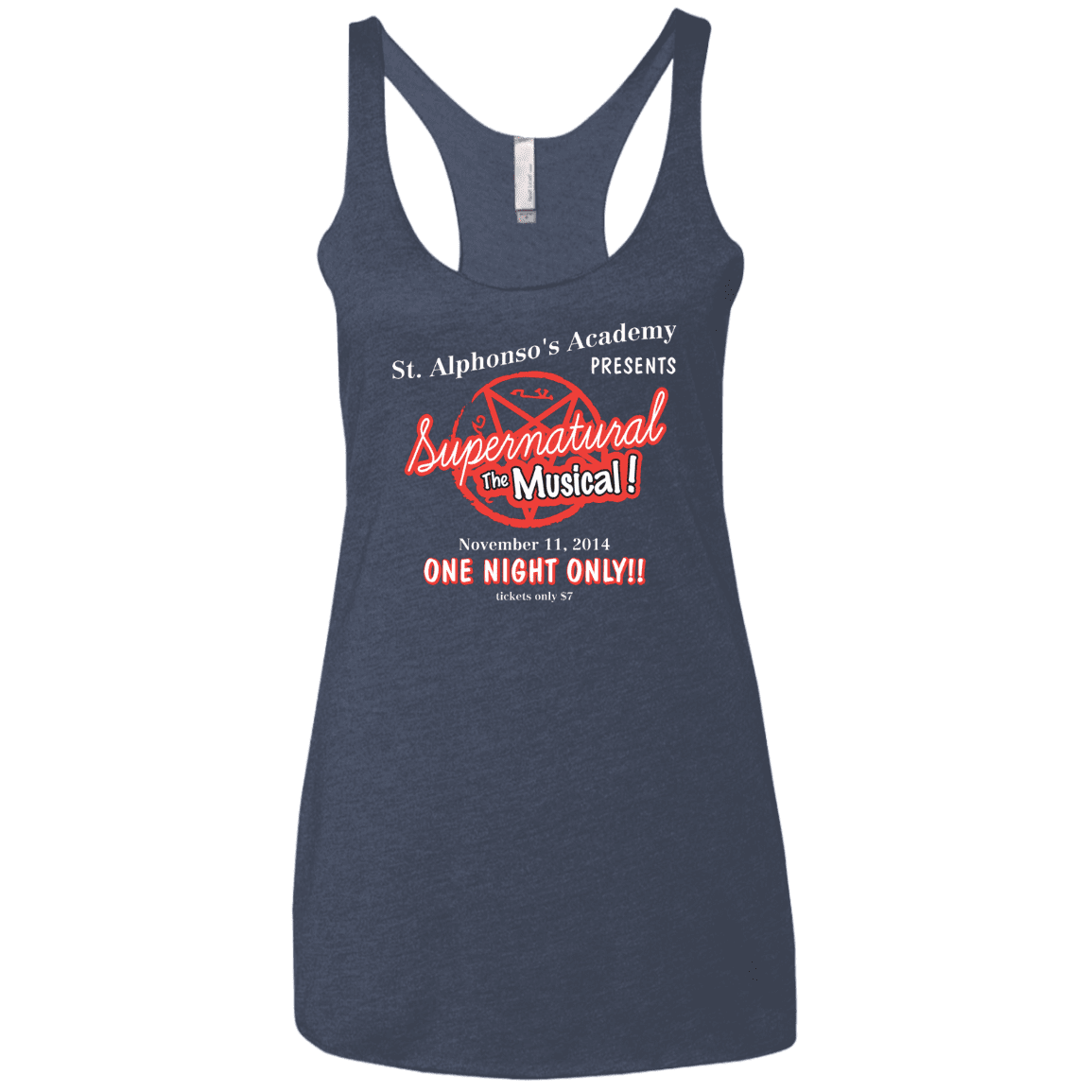 T-Shirts Vintage Navy / X-Small SPN The Musical Women's Triblend Racerback Tank