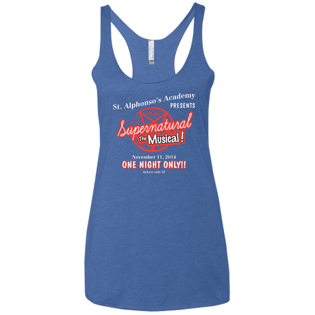 T-Shirts Vintage Royal / X-Small SPN The Musical Women's Triblend Racerback Tank
