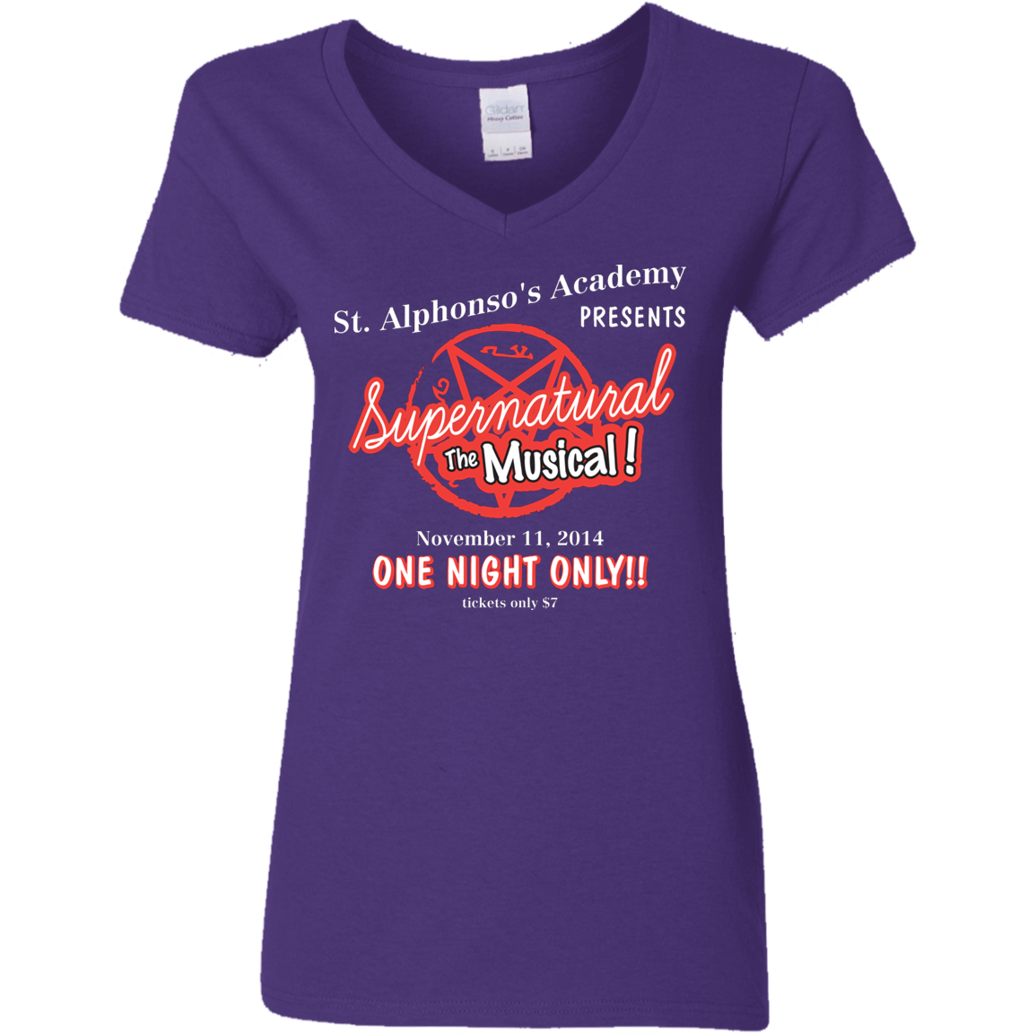 T-Shirts Purple / S SPN The Musical Women's V-Neck T-Shirt